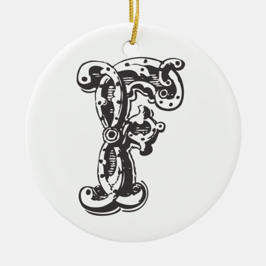 Ornement décoré d'un monogramme de Noël de la (Devant)