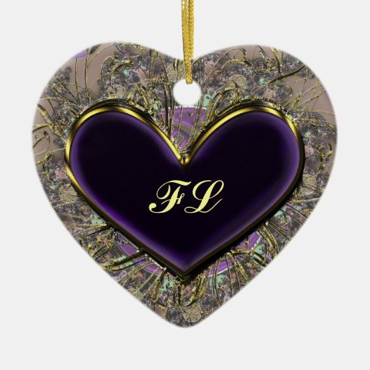 Ornement décoré d'un monogramme élégant de Purple (Devant)