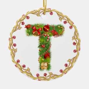 ornement décoré d'un monogramme initial de Noël