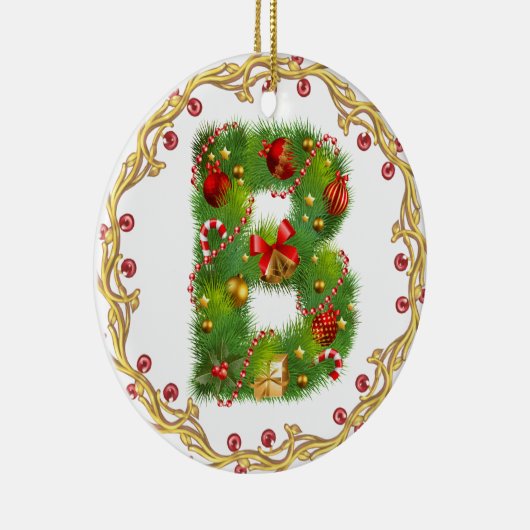 ornement décoré d'un monogramme initial de Noël de (Droite)