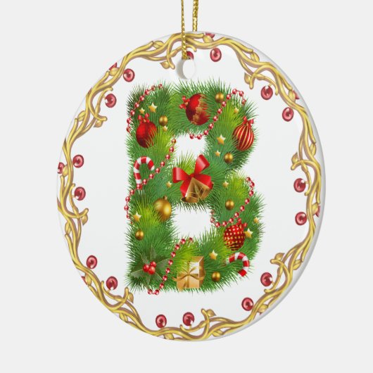 ornement décoré d'un monogramme initial de Noël de (Gauche)