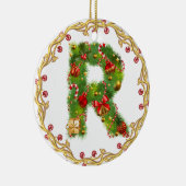 ornement décoré d'un monogramme initial de Noël de (Droite)