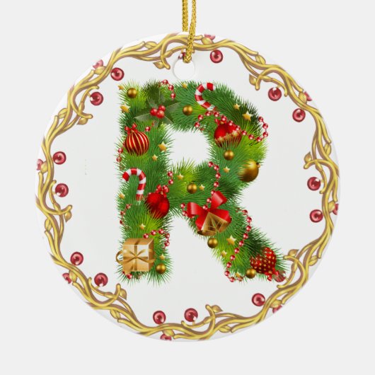 ornement décoré d'un monogramme initial de Noël de (Devant)