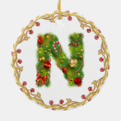 ornement décoré d'un monogramme initial de Noël de (Dos)