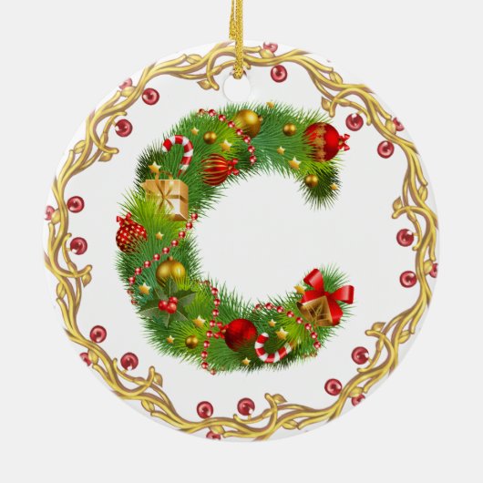 ornement décoré d'un monogramme initial de Noël de (Dos)