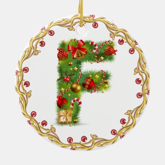 ornement décoré d'un monogramme initial de Noël de (Dos)