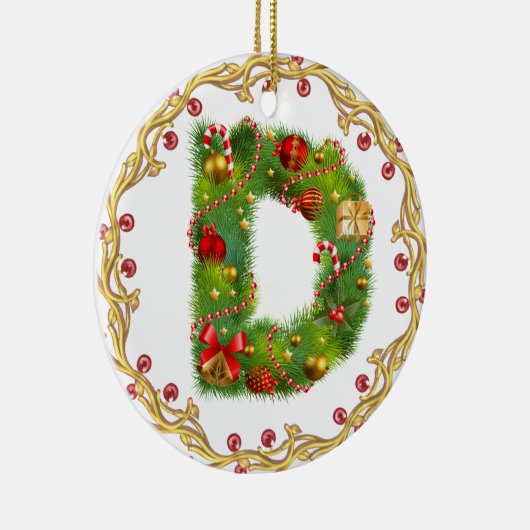 ornement décoré d'un monogramme initial de Noël de (Droite)