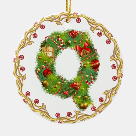 ornement décoré d'un monogramme initial de Noël de (Devant)