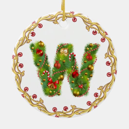 ornement décoré d'un monogramme initial de Noël de (Dos)