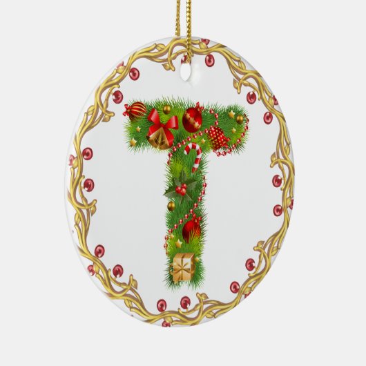 ornement décoré d'un monogramme initial de Noël de (Droite)
