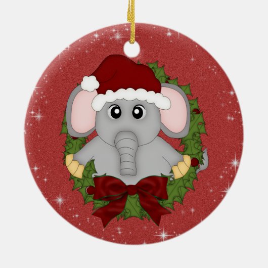 Ornement d'éléphant de Noël (Dos)