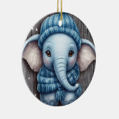 Ornement d'éléphant d'hiver confortable (Droite)