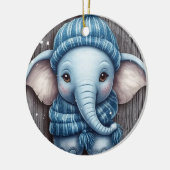 Ornement d'éléphant d'hiver confortable (Gauche)