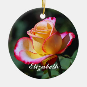 Ornement d'Elizabeth Red et Yellow et Rose