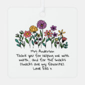 Ornement d'enseignant personnalisé ・ Merci amusant (Verso)