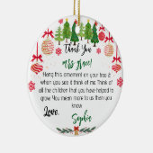 Ornement d'enseignant personnalisé, Noël personnal (Droite)