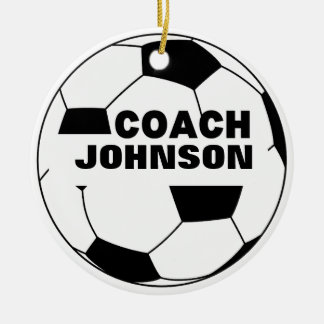 Ornement d'entraîneur de balle de soccer personnal