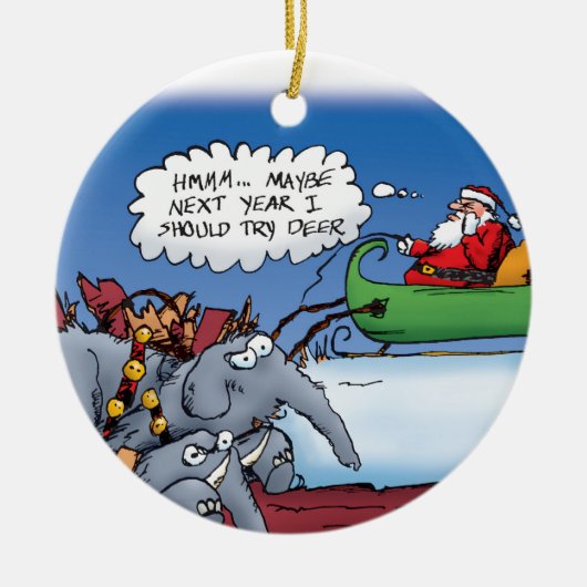 Ornement des éléphants de père Noël (Devant)