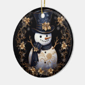 Ornement des fleurs d'or de Snowman (Gauche)