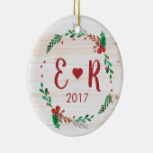 Ornement des initiales de couple personnalisées (Droite)