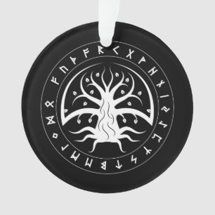 Ornement des runes du cercle de Yggdrasil (acryliq