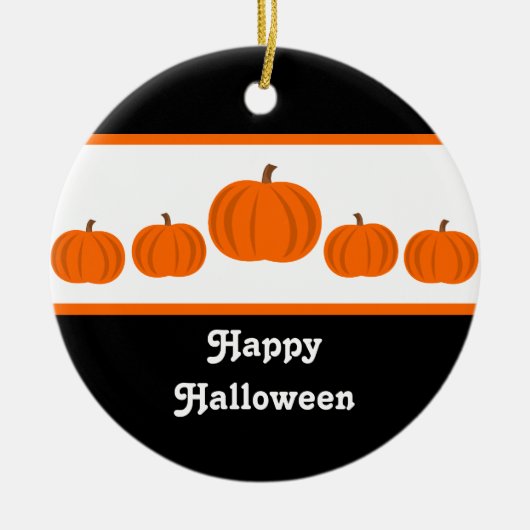 Ornement d'Halloween de ligne citrouille (Devant)