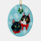 Ornement d'hiver de gui de chats de Noël (Droite)