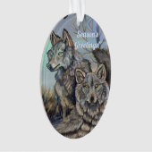 Ornement d'hiver des loups de l'Arctique (devant)