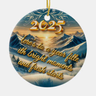Ornement d'hiver d'or 2025