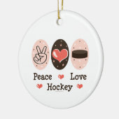Ornement d'hockey d'amour de paix (Gauche)