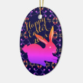 Ornement d'Oeufs Motifs Rose de Pâques Bunny (Gauche)