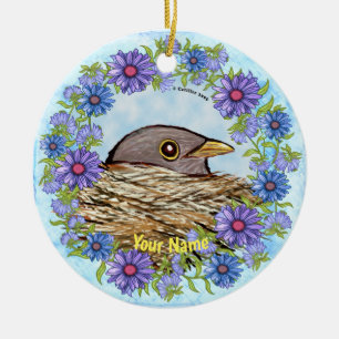 Ornement d'oiseau dans un nid