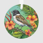 Ornement d'oiseau floral (dos)