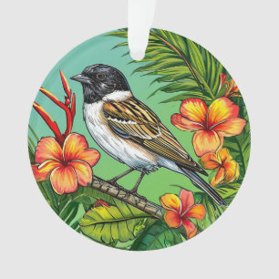 Ornement d'oiseau floral