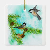 Ornement d'oiseaux d'aquarelle (Dos)