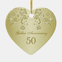 Ornement d'or d'anniversaire de mariage de remous