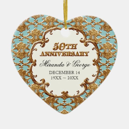 Ornement d'or de français pour le 50e anniversaire (Devant)