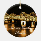 Ornement d'or de Noël de pont de Natchez-Vidalia (Dos)