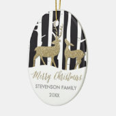 Ornement d'or de photo de cerfs communs de Joyeux (Gauche)