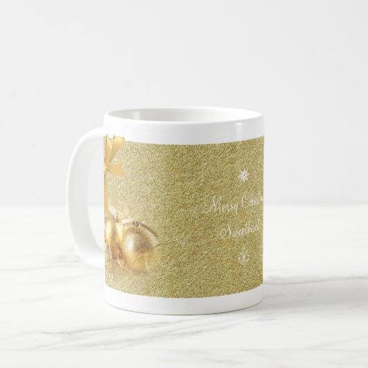 Ornement d'or Mug de Noël (Devant gauche)