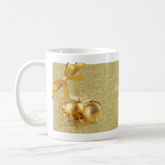 Ornement d'or Mug de Noël (Gauche)