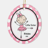 Ornement doux de Noël de petite soeur de ballerine (Gauche)