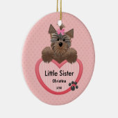 Ornement doux de Noël de petite soeur de Yorkie (Droite)