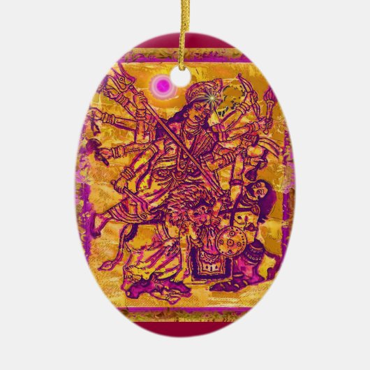 Ornement d'ovale de Durga de déesse (Devant)