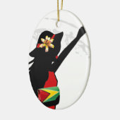 Ornement d'ovale de fille de la Guyane (Gauche)