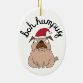 Ornement drôle de Noël de carlin de Bah Humpug (Dos)