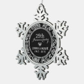 Ornement du 25e anniversaire du Mariage Black & Si (Vue impression)