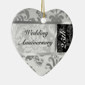 Ornement du 25e anniversaire du Mariage Black & Si (Droite)