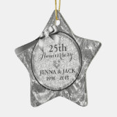 Ornement du 25e anniversaire du Mariage Black & Si (Gauche)