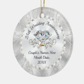 Ornement du 25e anniversaire personnalisé peu coût (Gauche)